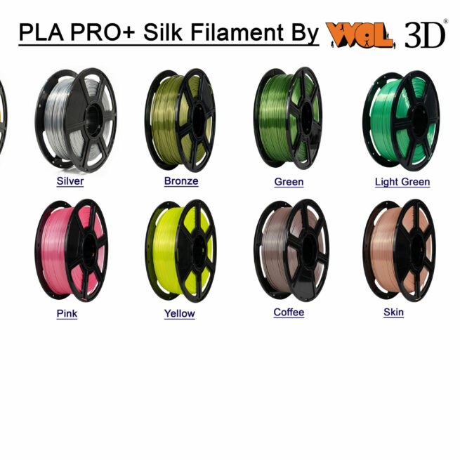 PLA Premium Silk filaments (13 in 1) each (5 m) with plastic box By WOL 3D