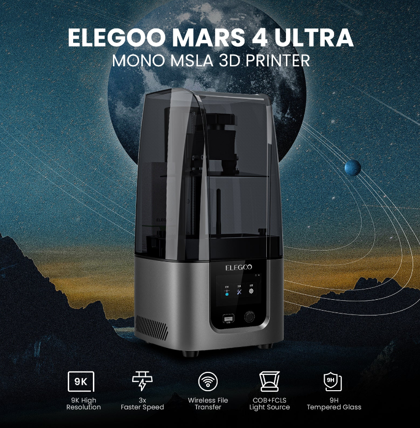 ELEGOO Mars 4 Ultra 9K Resin 3D Printer